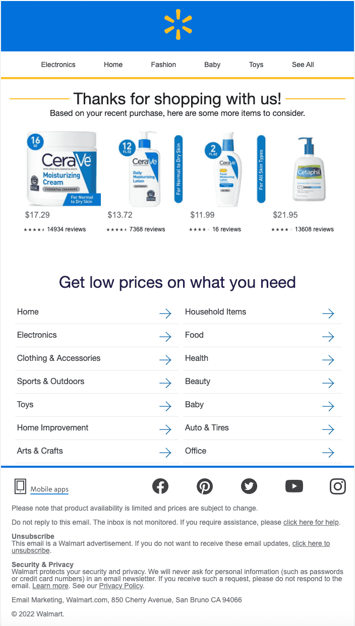email examples Walmart email examples Walmart