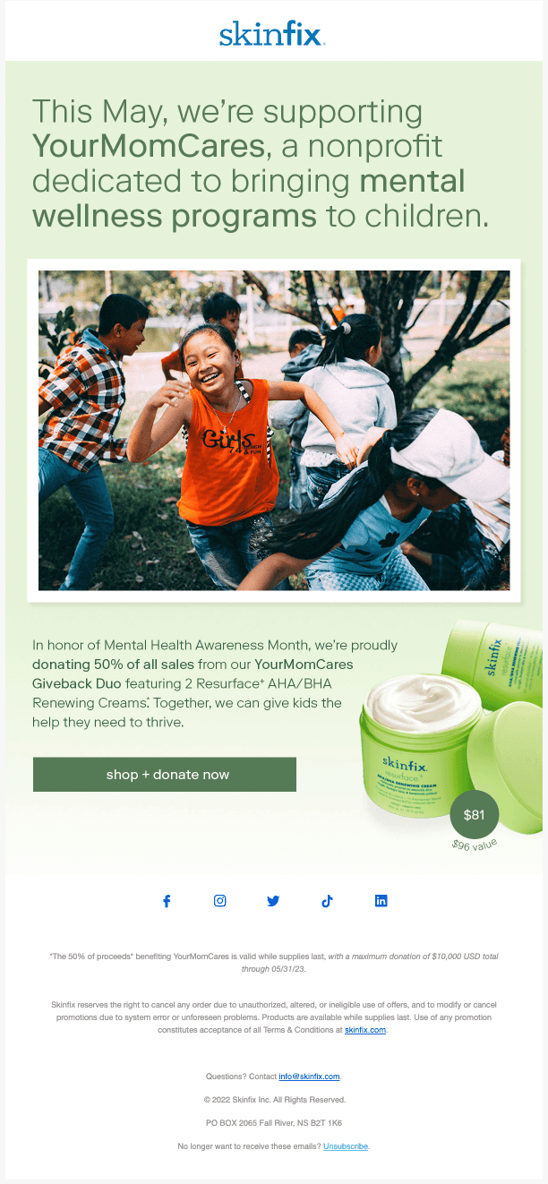 email examples SkinFix email examples SkinFix
