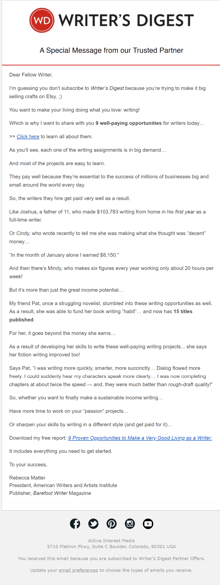 welcome email #4 writer's digest welcome email #4 writer's digest