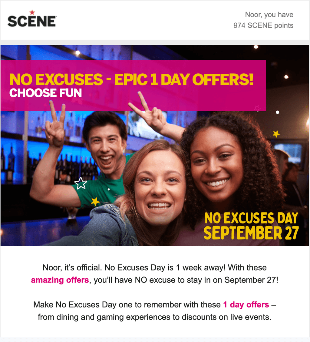 email examples by Scene+ email examples by Scene+